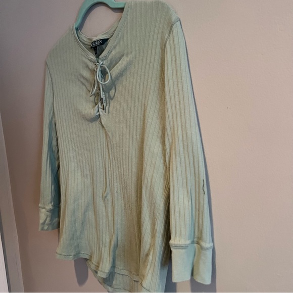 Lauren by Ralph Lauren Green Tie Long Sleeve Sweater Size L - Picture 4 of 7